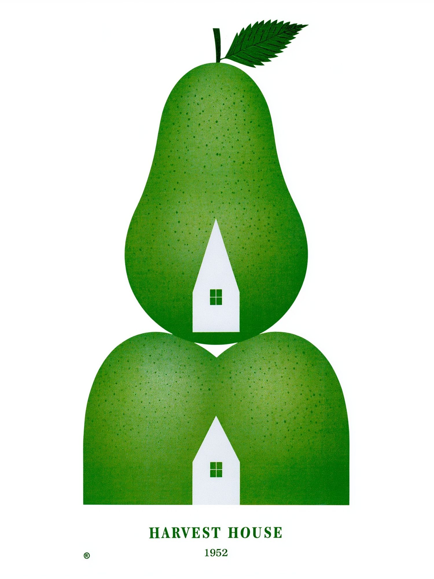 Harvest House Pear Poster. poster — vintage art