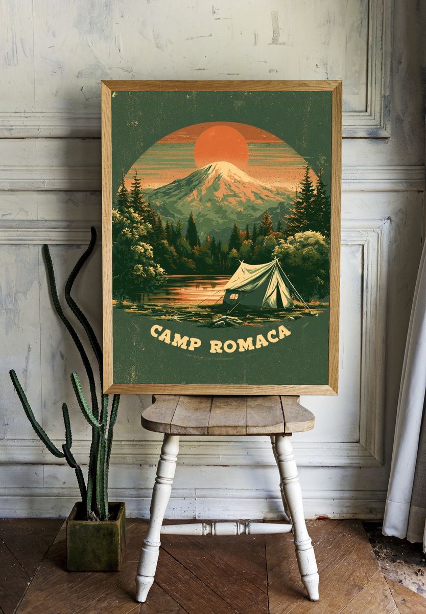 Camp Romaca Vintage Travel Poster. — room view 1