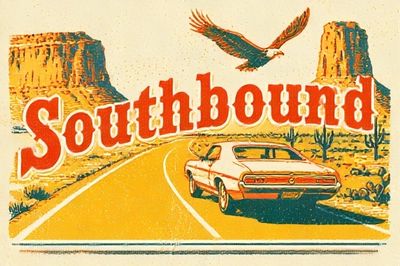 Southbound Retro Travel Poster. poster
