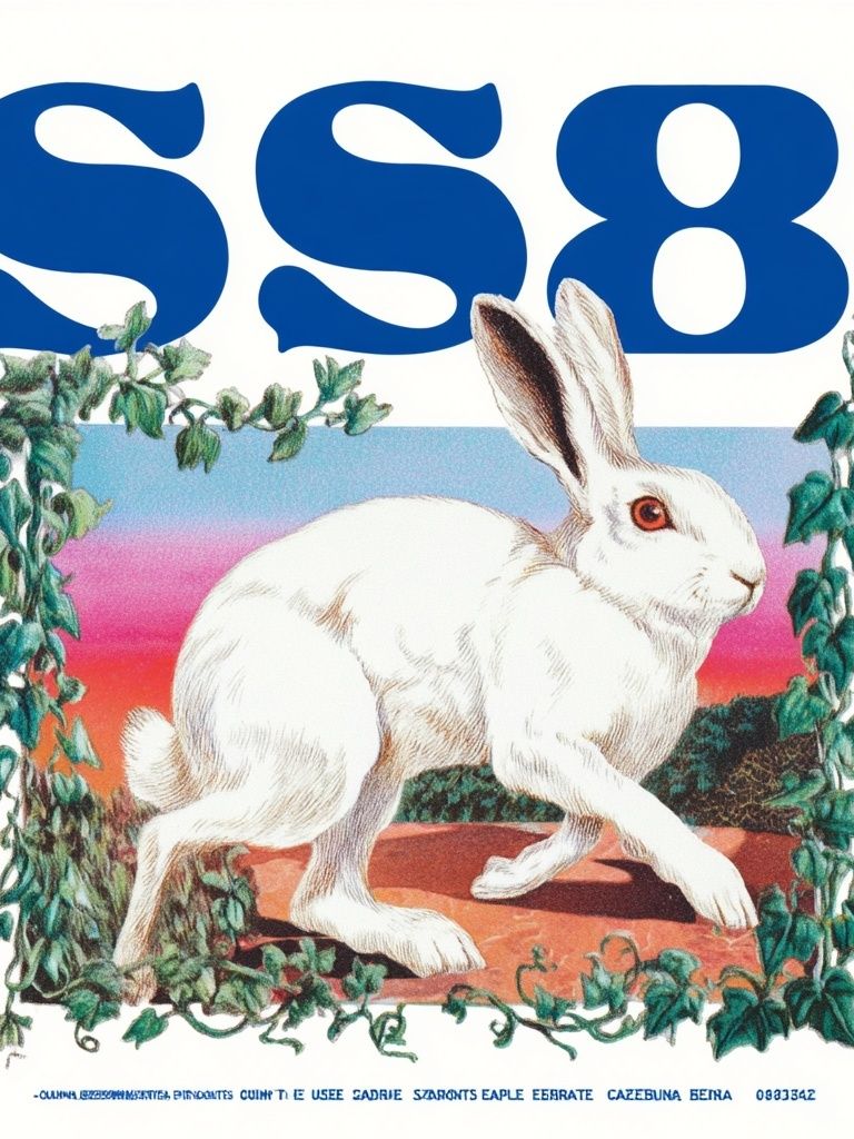 White Rabbit Retro Poster. poster — vintage art