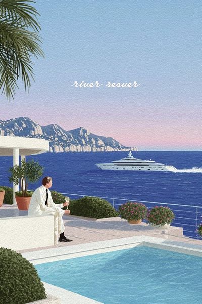 Riviera Seaside Terrace Print.