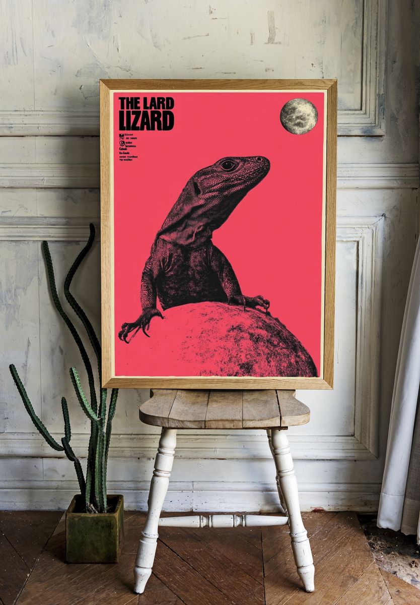The Lizard Retro Poster room preview