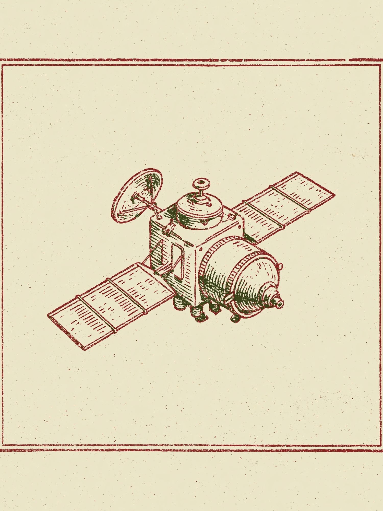 Vintage Satellite Sketch Poster. poster — vintage art