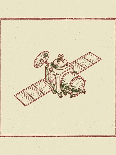 Vintage Satellite Sketch Poster.