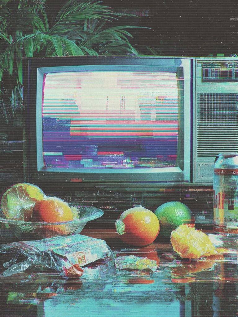 Vaporwave TV Still Life Poster. poster — illustration art