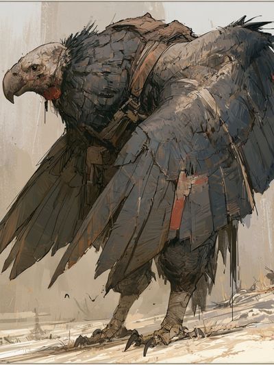 Vulture Warrior Illustration Poster. poster print