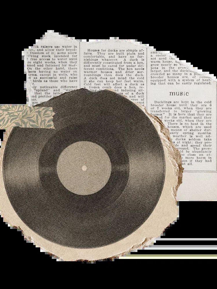 Vintage Vinyl Record Collage Poster. poster — vintage art