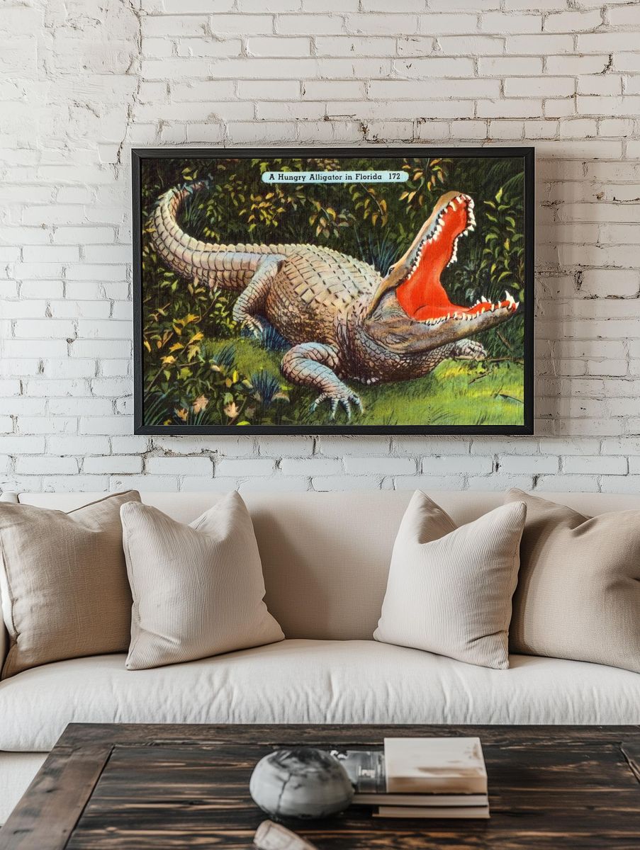 A Hungry Alligator in Florida — Vintage Print room preview