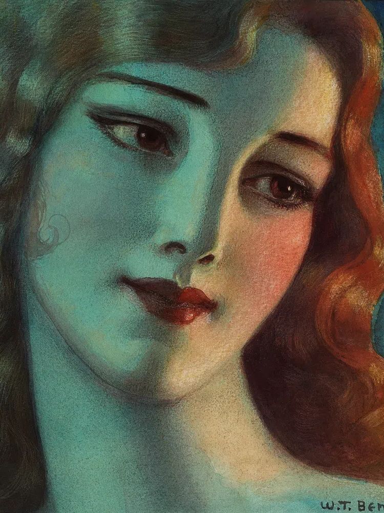 Elegant Woman Portrait — Vintage Print.