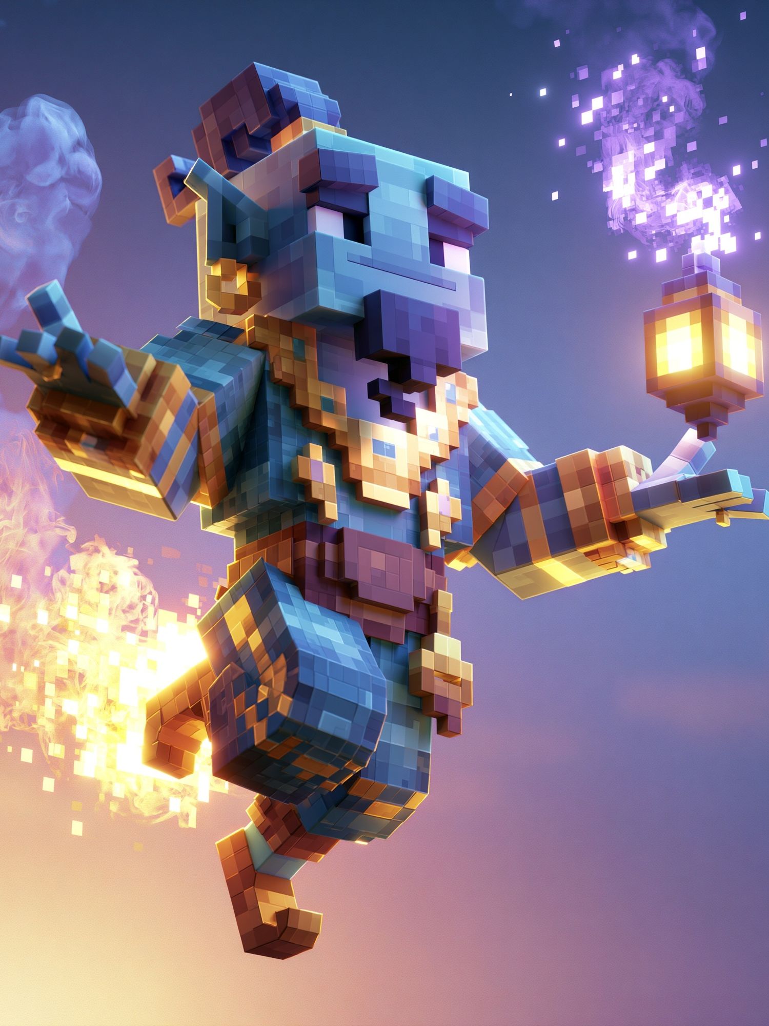 Voxel Mage Digital Art Poster. poster — illustration art