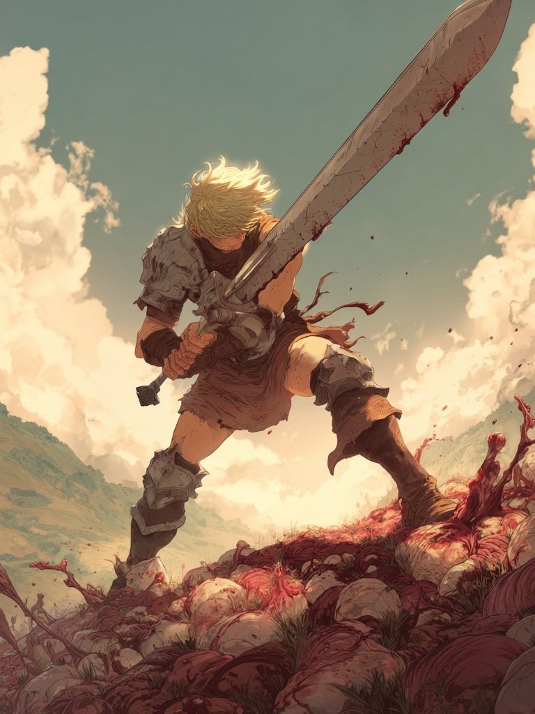 Warrior in Battle — Digital Art Print. poster detail