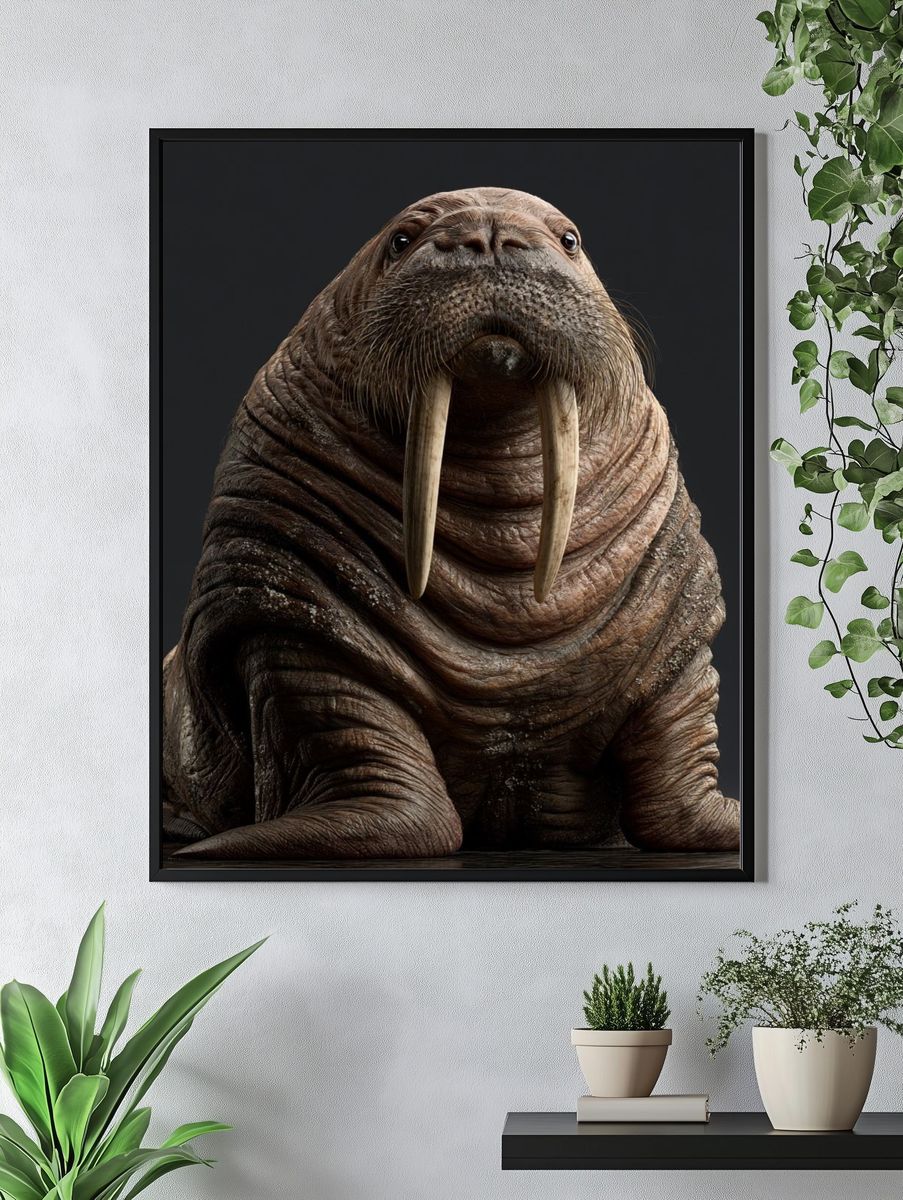 Walrus Portrait Photography Poster. — room view 4