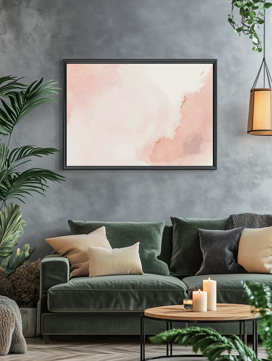Blush Watercolor Abstract Poster. — room view 4