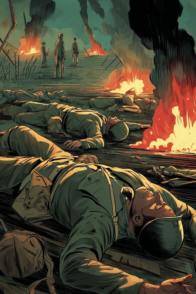 War Battlefield Illustration Poster. poster — illustration art