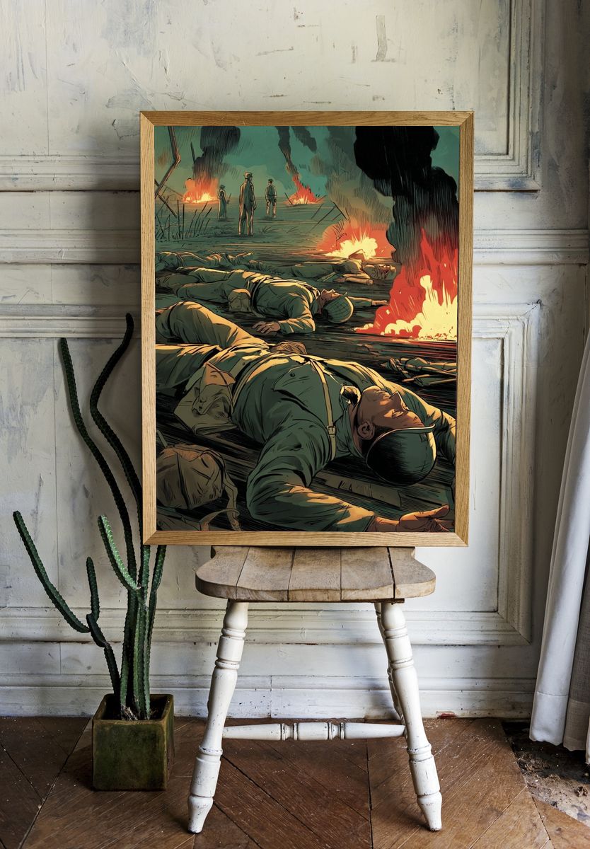 War Battlefield Illustration Poster. room preview