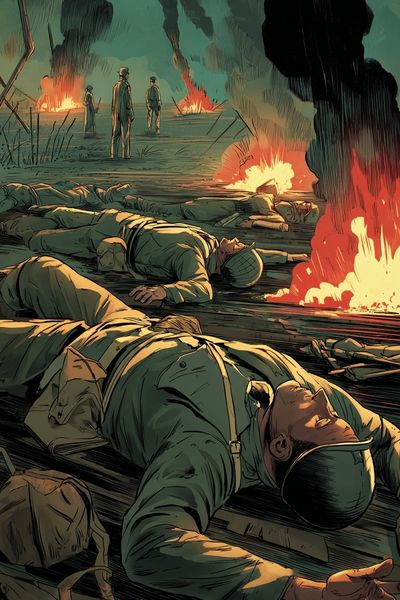 War Battlefield Illustration Poster. poster