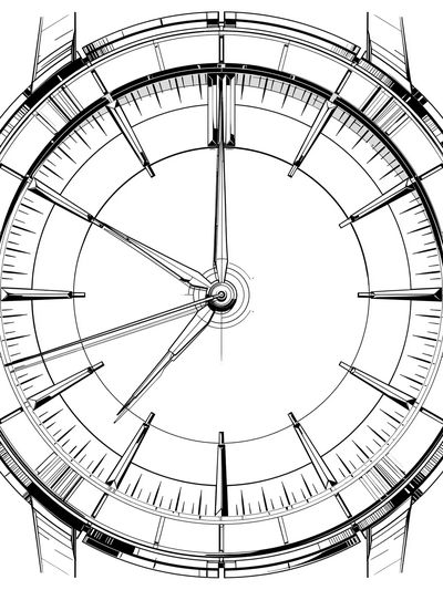 Skeleton Watch Dial Illustration Poster.