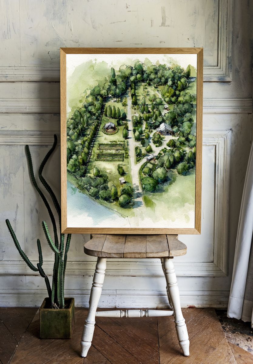 Watercolor Garden Estate Print room preview