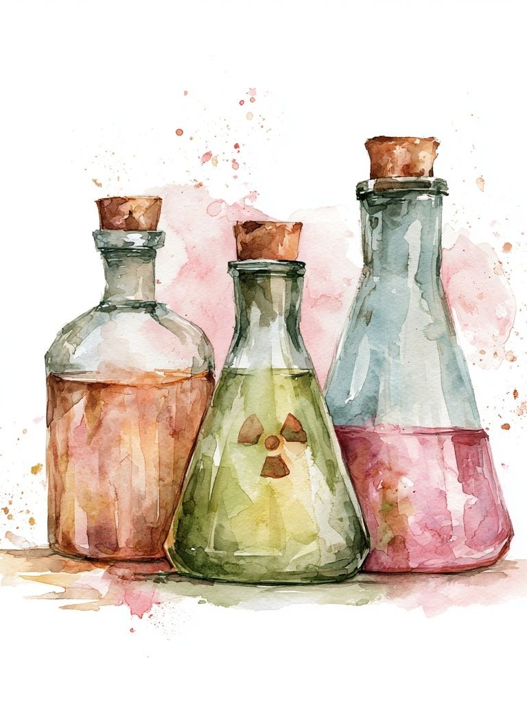 Watercolor Potion Bottles Print. poster detail