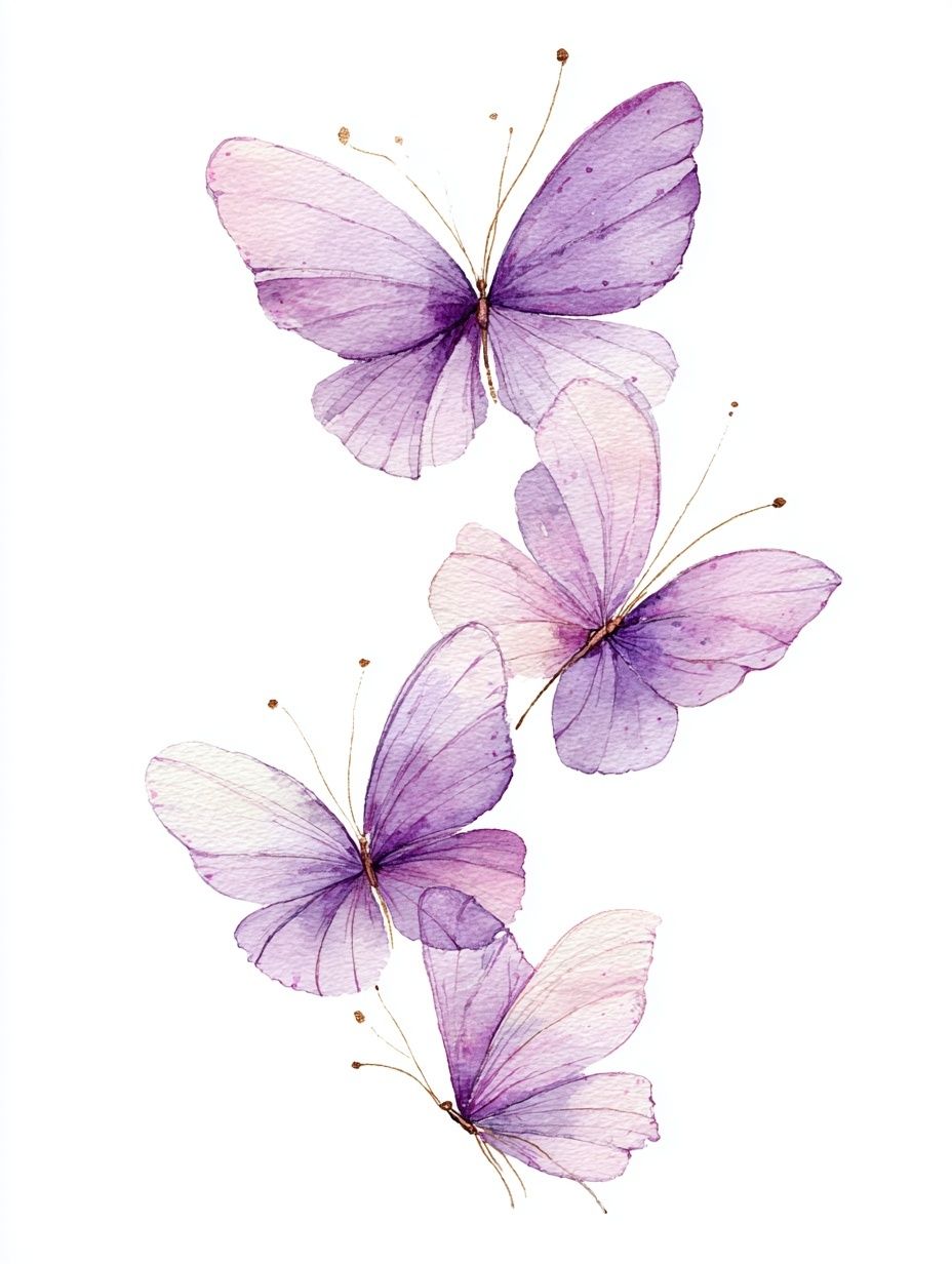 Watercolor Butterflies — Botanical Print.