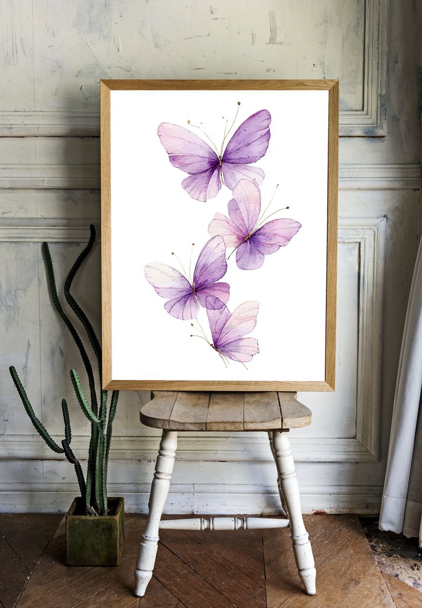 Watercolor Butterflies — Botanical Print room preview