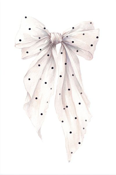 Polka Dot Bow — Watercolor Print. poster print