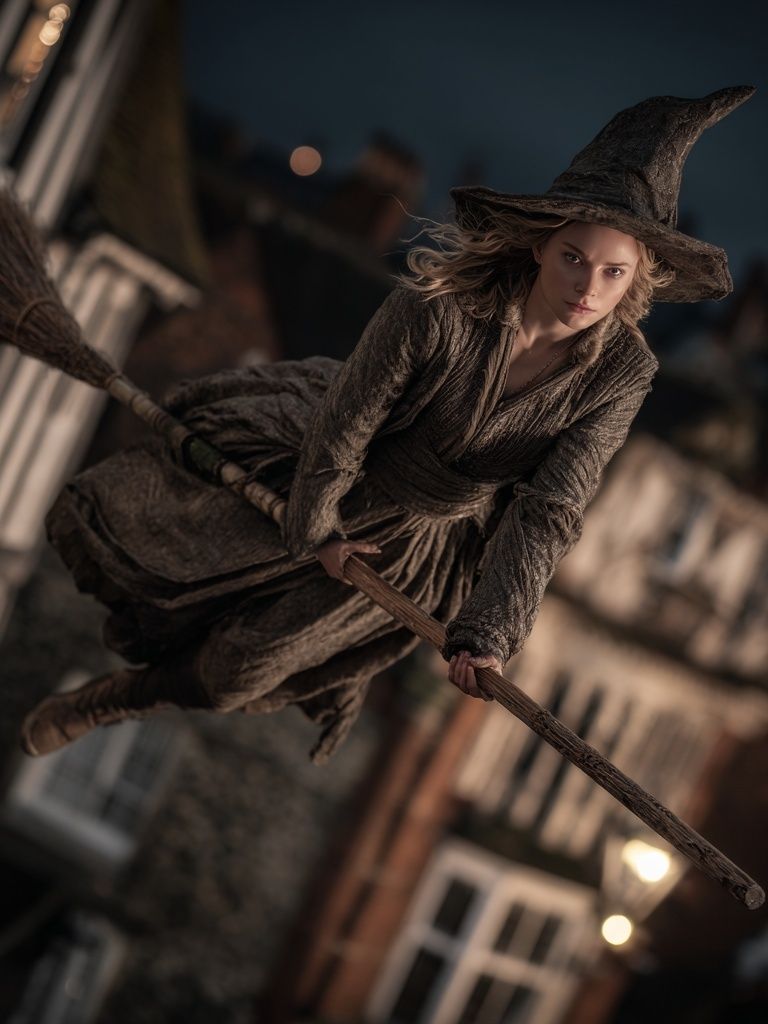 Witch on a Broomstick — Fantasy Print.