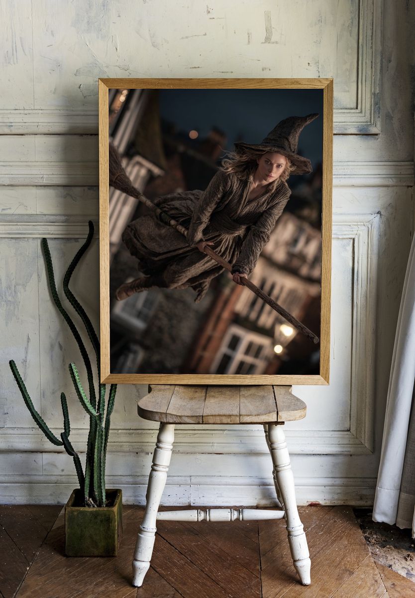 Witch on a Broomstick — Fantasy Print. — room view 1