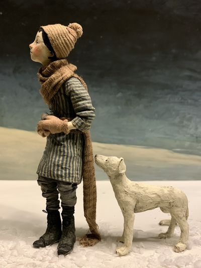 Winter Child and Dog Photography Poster. poster
