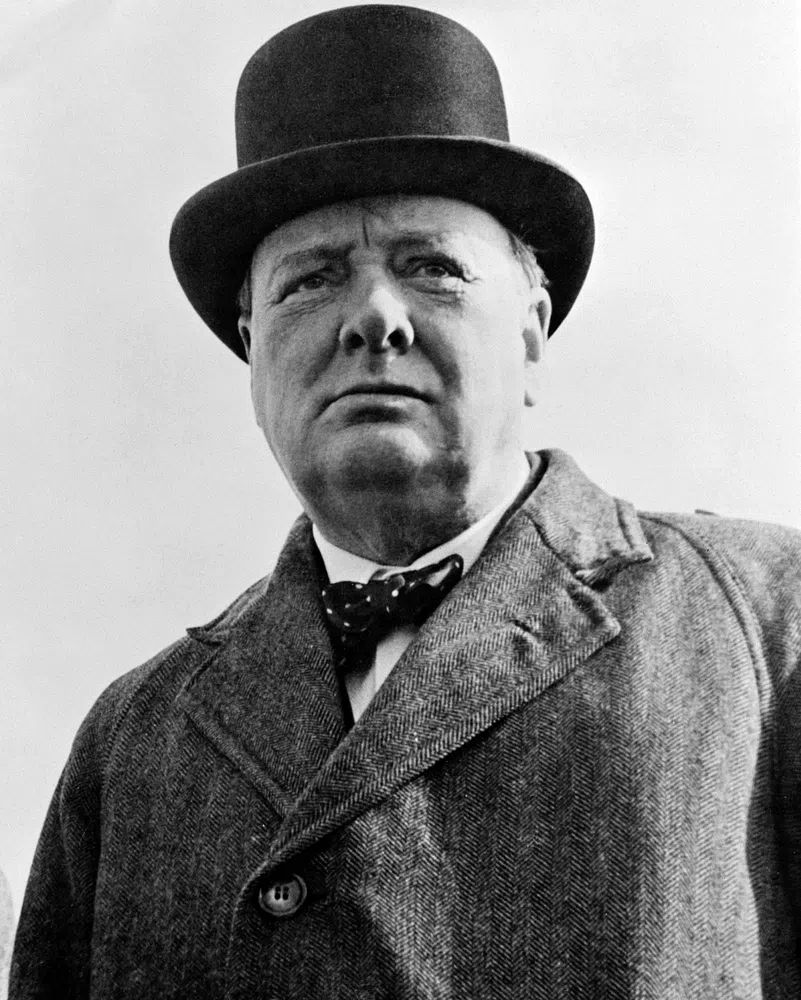 Winston Churchill Portrait — Vintage Print.