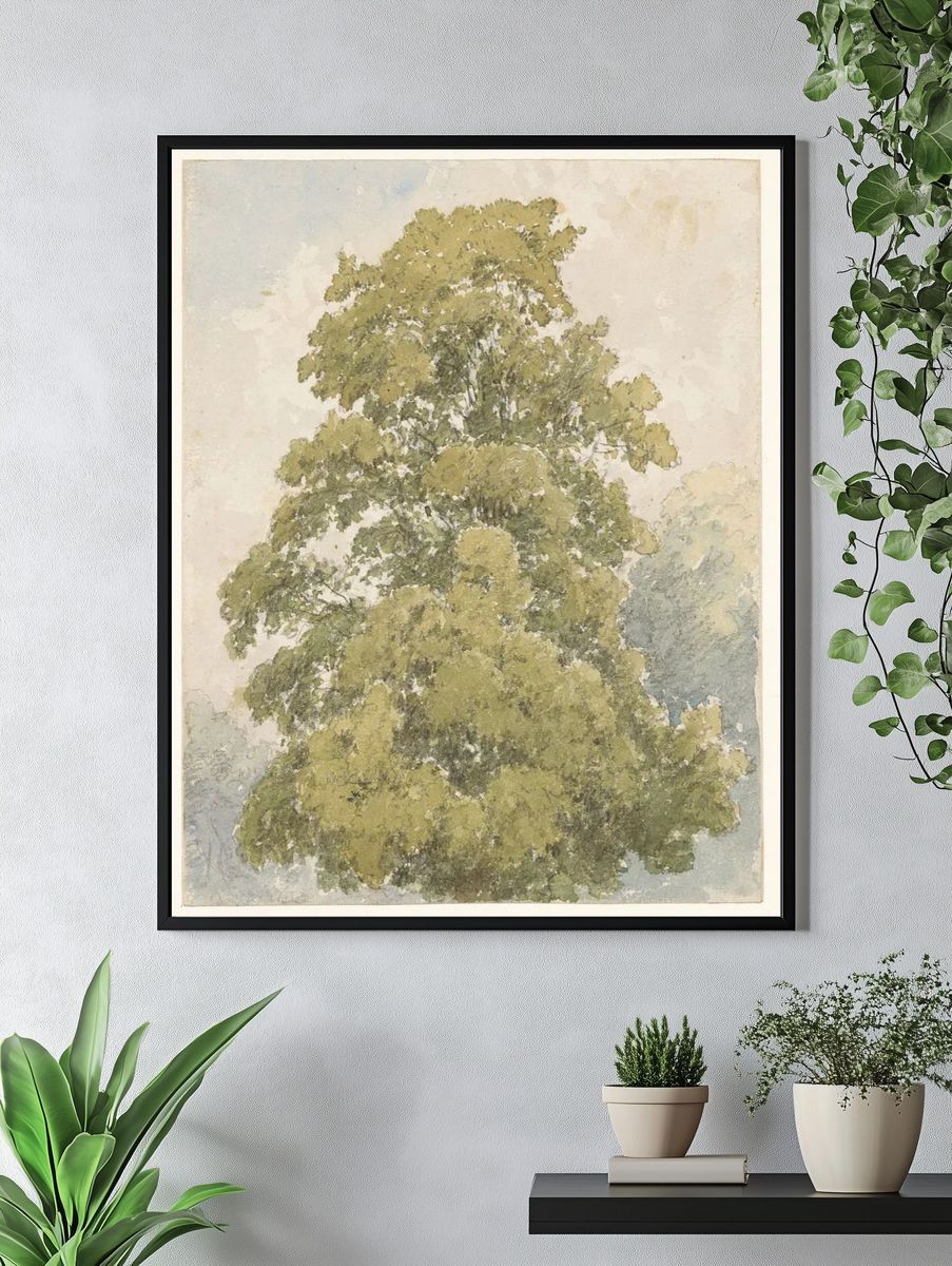 Lush Green Tree — Watercolor Print. — room view 4