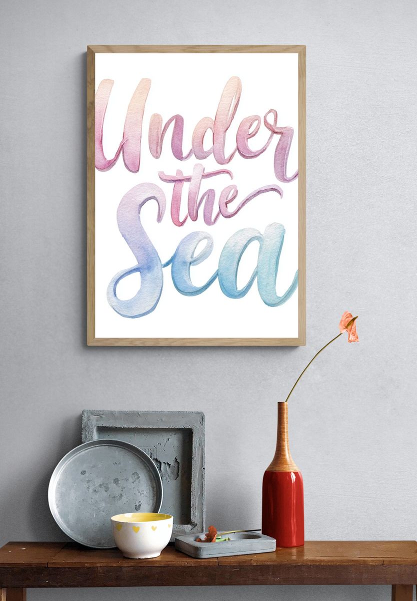 Under the Sea — Watercolor Print. — room view 3