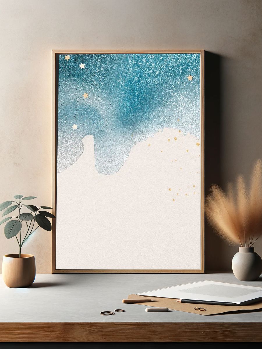 Starry Night Sky — Watercolor Print. — room view 2