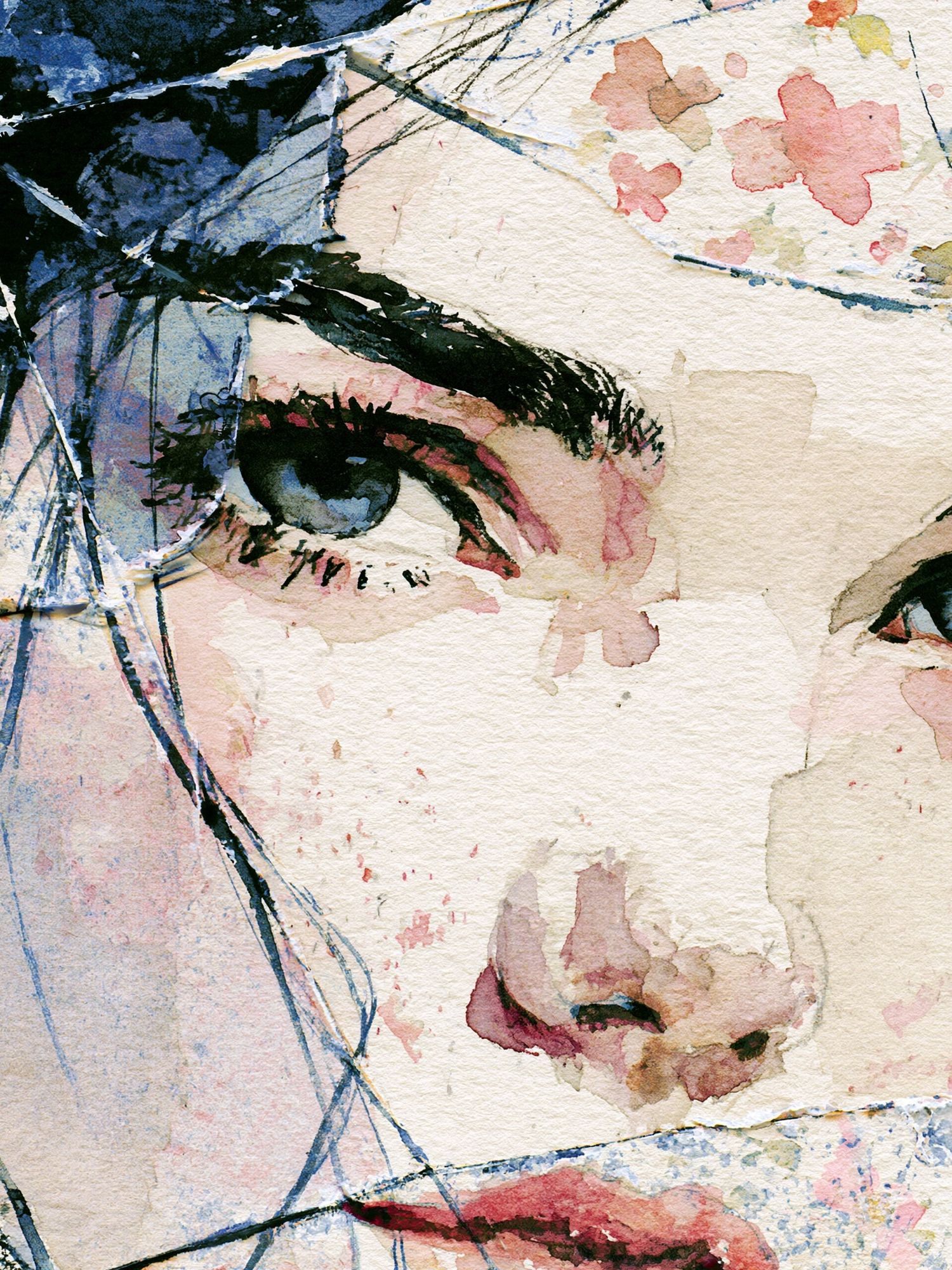 Watercolor Woman Portrait Print. poster — fine-art art