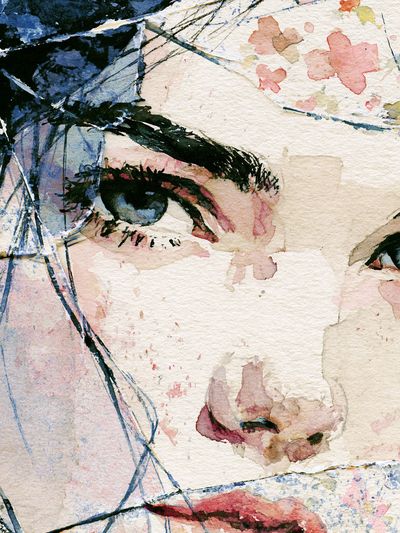 Watercolor Woman Portrait Print. poster