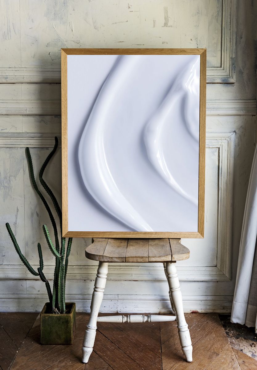 White Cream Texture Poster. room preview