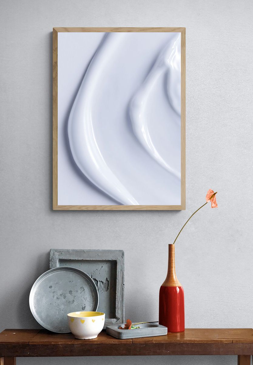 White Cream Texture Poster. — room view 3