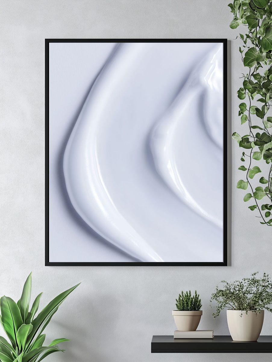 White Cream Texture Poster. — room view 4