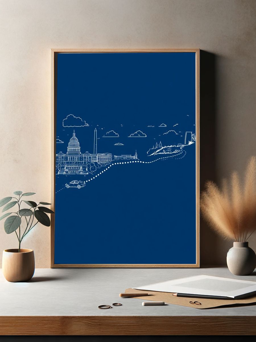 Washington D.C. Skyline Line Art Poster. — room view 2