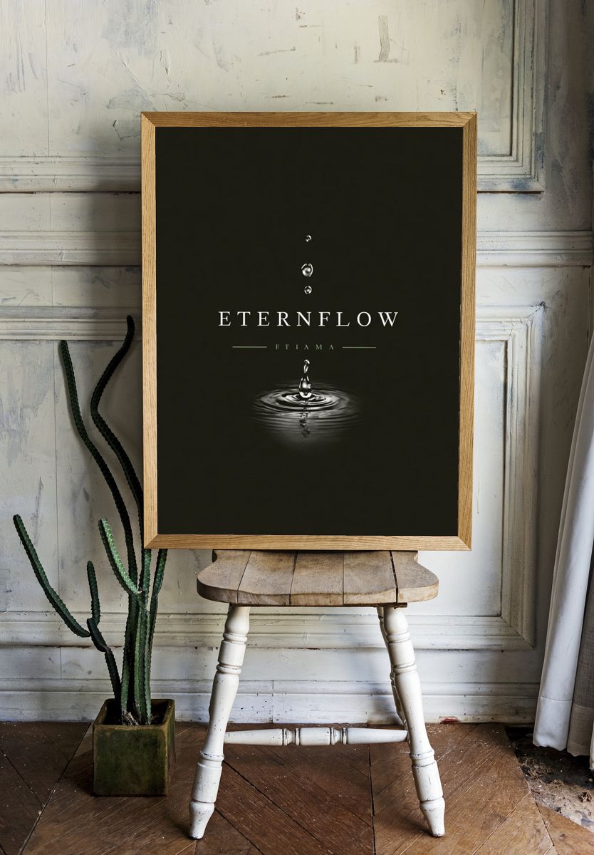 Water Drop Minimalist Typography Poster. — room view 1
