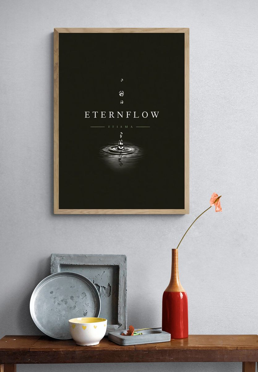 Water Drop Minimalist Typography Poster. — room view 3