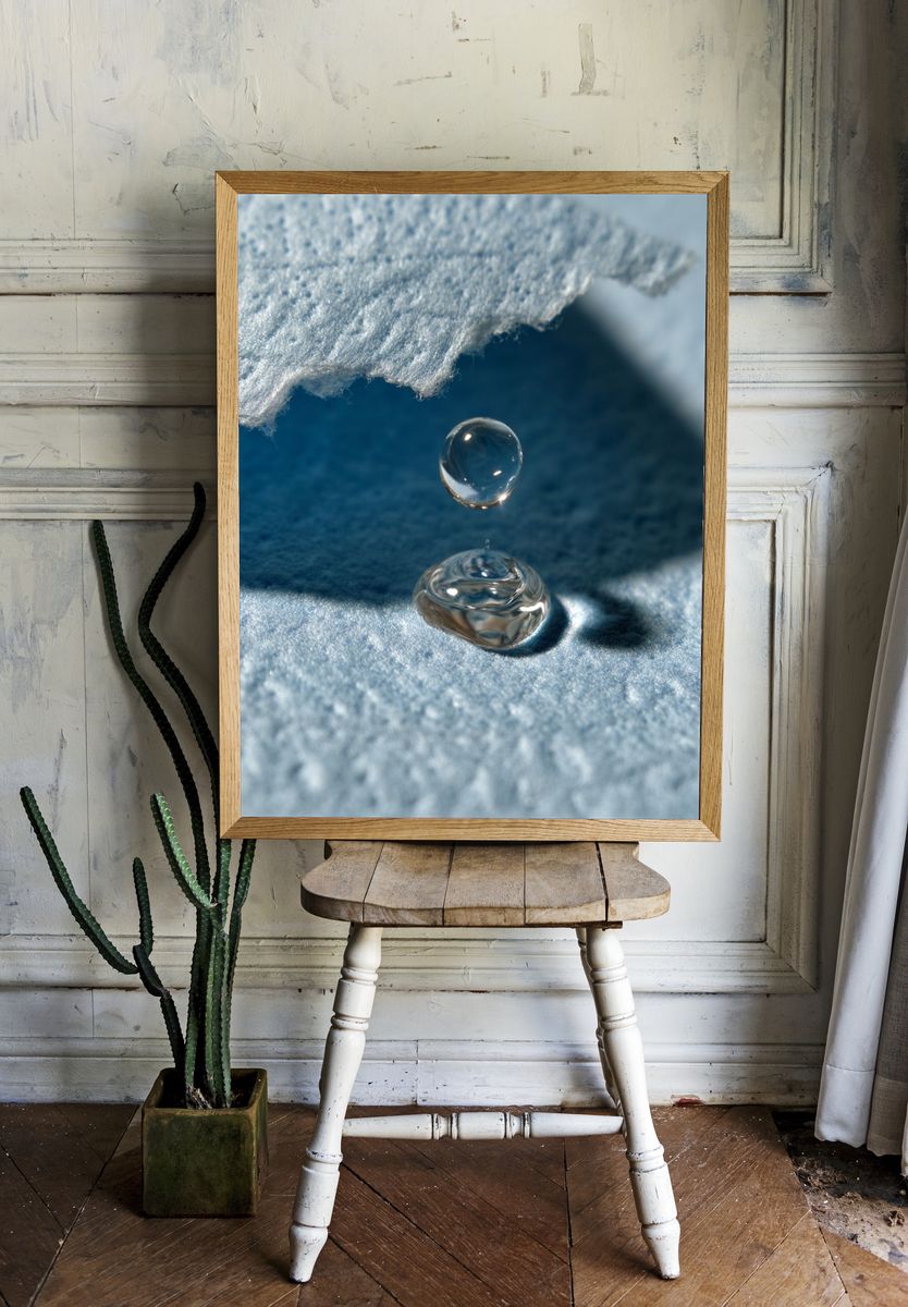 Water Droplet Macro Photography Poster. — room view 1