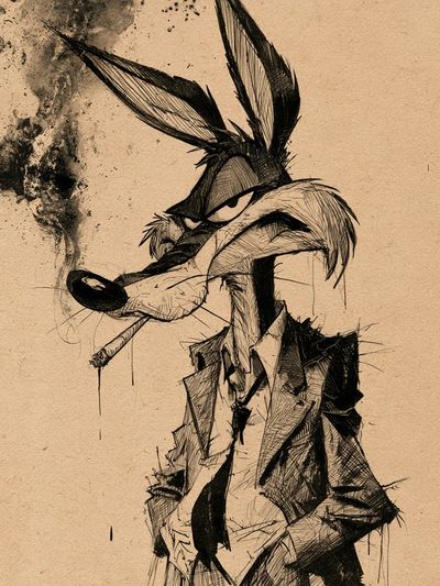 Wile E. Coyote Ink Sketch Poster. poster