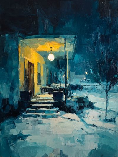 Winter Evening Glow — Fine Art Print. poster