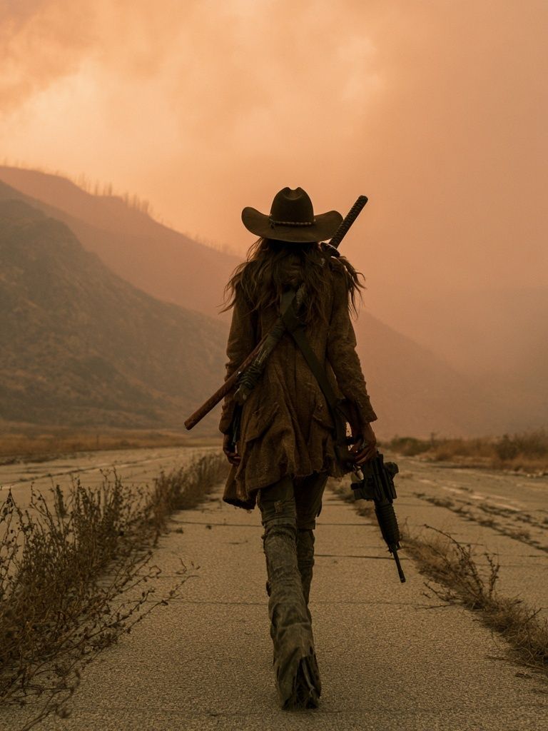 Lone Wanderer Desert Road Poster. poster — photography art