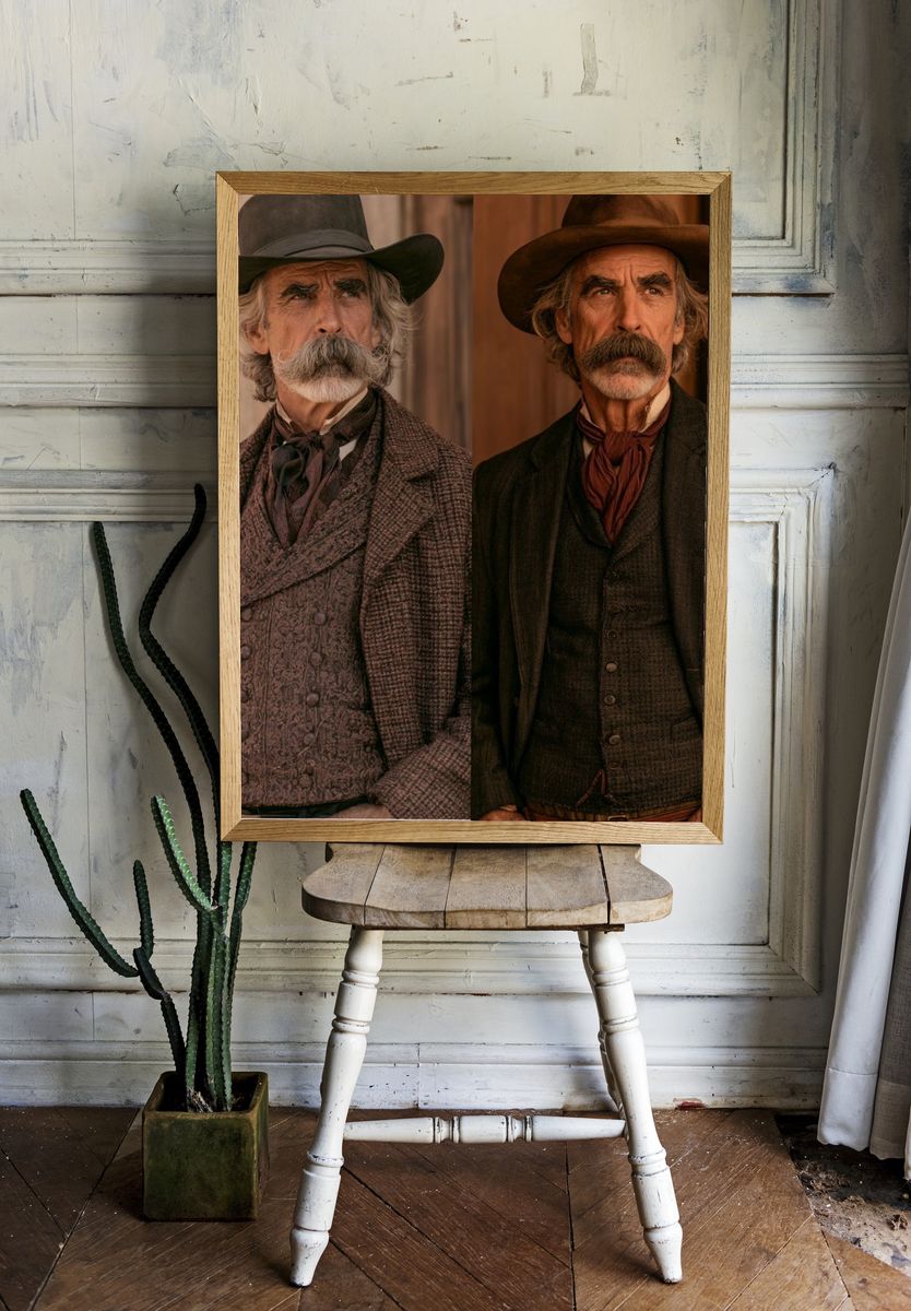 Western Dueling Portrait Poster. room preview