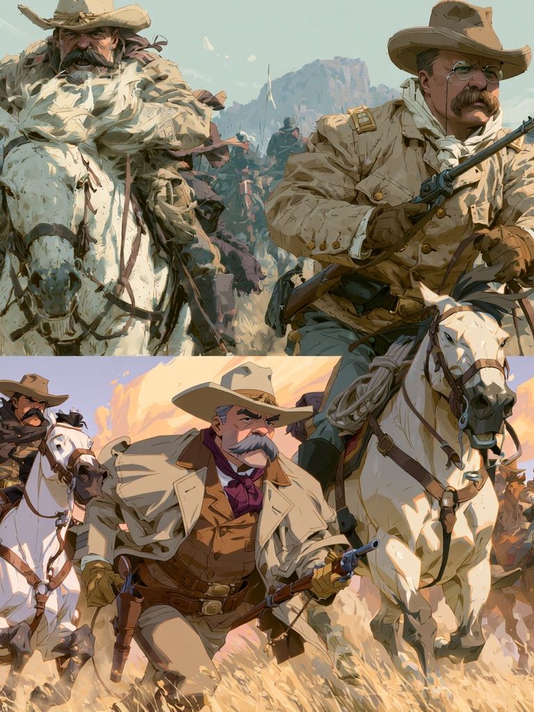 Western Cavalry Charge Illustration Poster. poster — illustration art