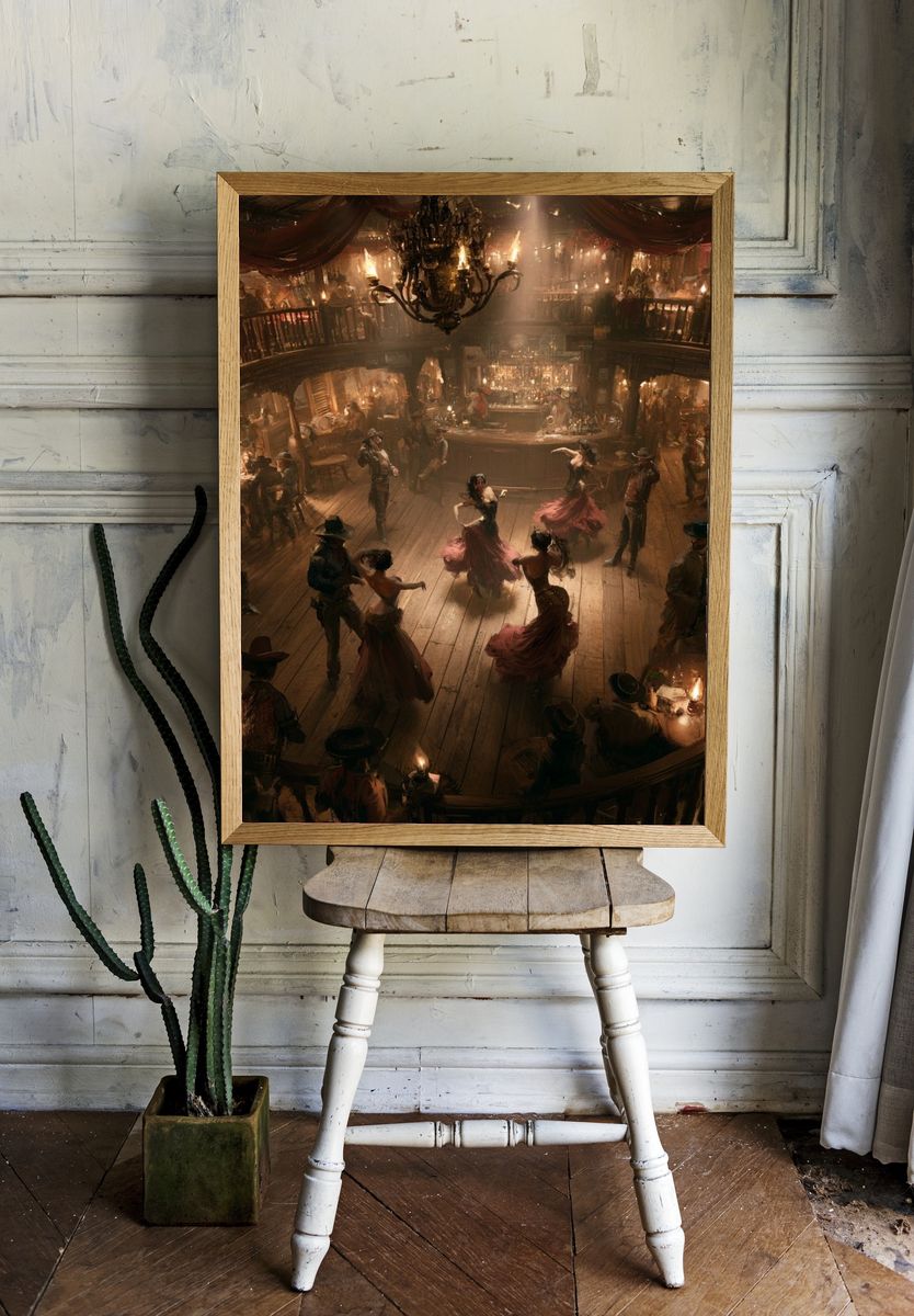 Western Saloon Dance Hall Poster. — room view 1