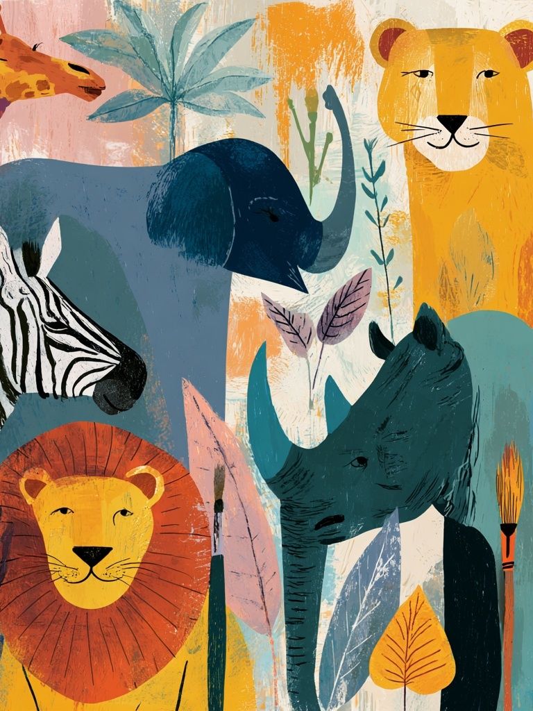 Wildlife Friends — Illustration Print. poster — illustration art