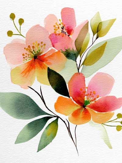 Watercolor Floral Bouquet Poster. poster print